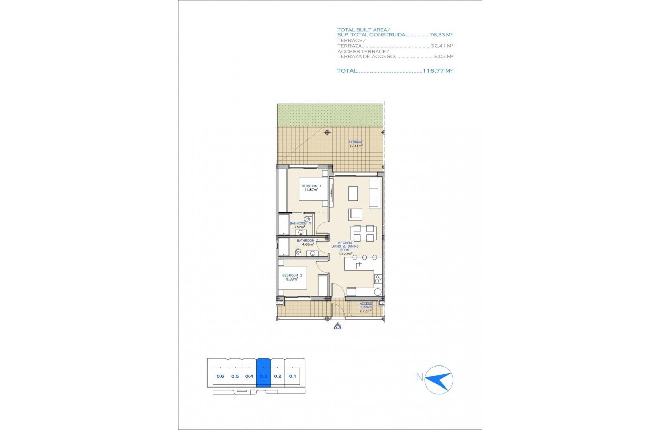 New Build - Apartment / flat - Los Alcázares - Serena Golf