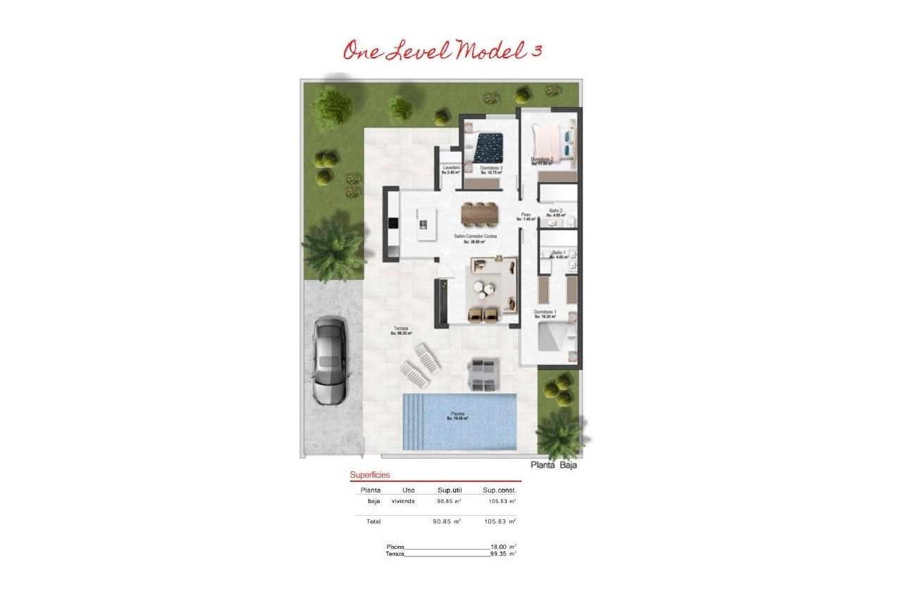 Nouvelle construction - Villa - BAÑOS Y MENDIGO - Altaona Golf